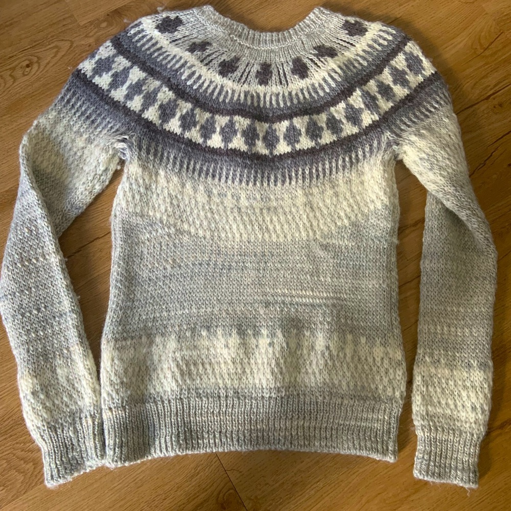 LUCKY BRAND Aztec Chunky Knit Wool Sweater XS